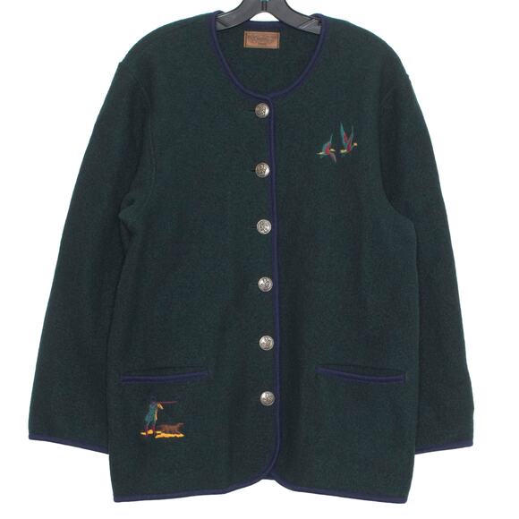 Vintage Cardigan Sweater Wool Old Money Quiet Luxury Hunting Academia Medium - Picture 1 of 8